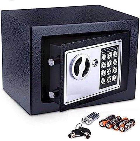 Elektron şifrə ilə seyf – metal korpuslu, kompakt ölçülü, ev və ofis — Bakı