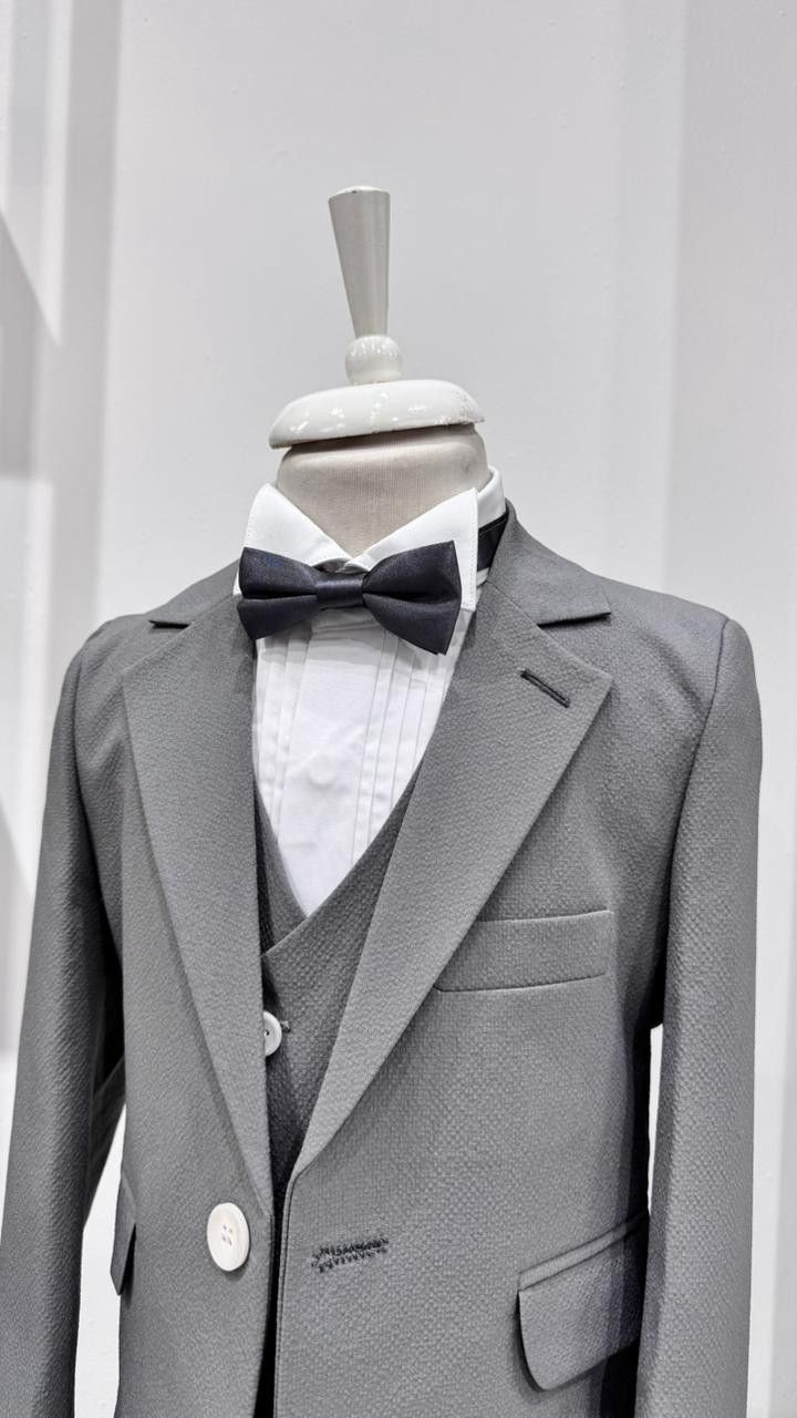 Oğlanlar üçün şalvarlı dəst 68038826, polyester/viskoz/elastan, boz, 5 yaş — Mallar, Bakı (2)