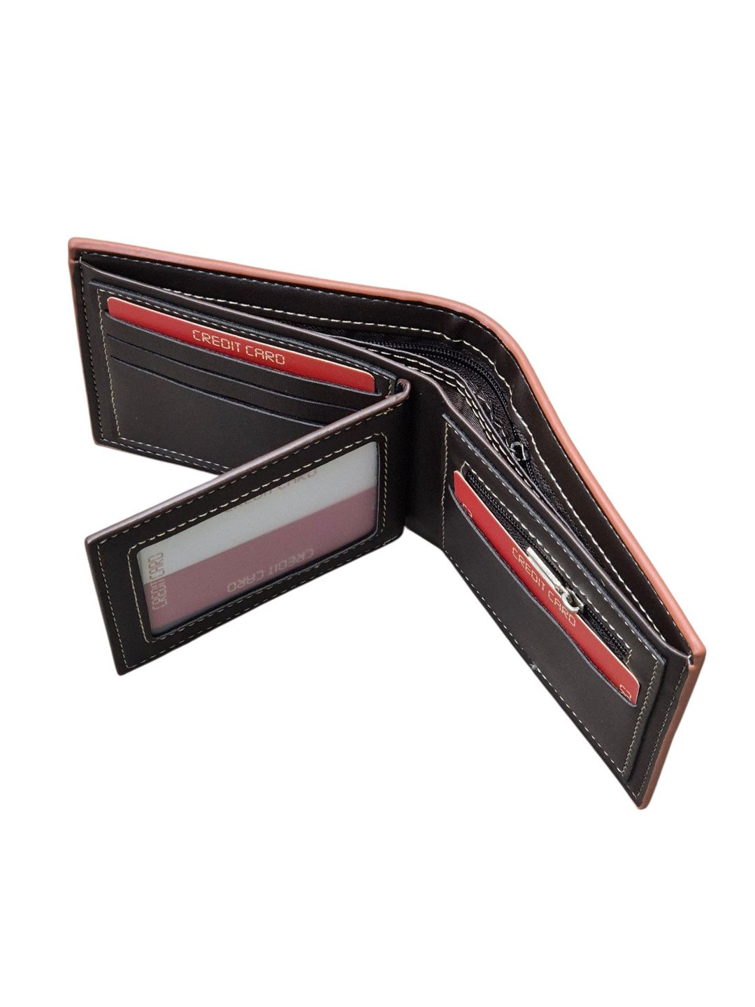 Kişilər üçün pulqabı, poliuretan, 11.5×9.5 sm, 6 kart bölməsi, açıq qəhvəyi, Çin istehsalı - TheBest_D359_Tan — Mallar, Bakı (2)