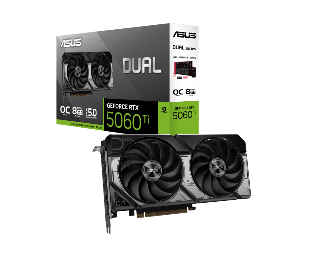 Qrafik kart ASUS Dual RTX 5060Ti 8GB OC Edition 90YV0MP2-M0NA00 — Qrafik kartlar, Bakı