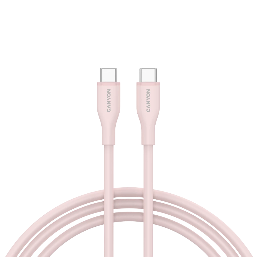 Kabel Canyon Usb-c to Usb-c, 1m, Cəhrayi qum — Smartfon aksesuarları, Bakı