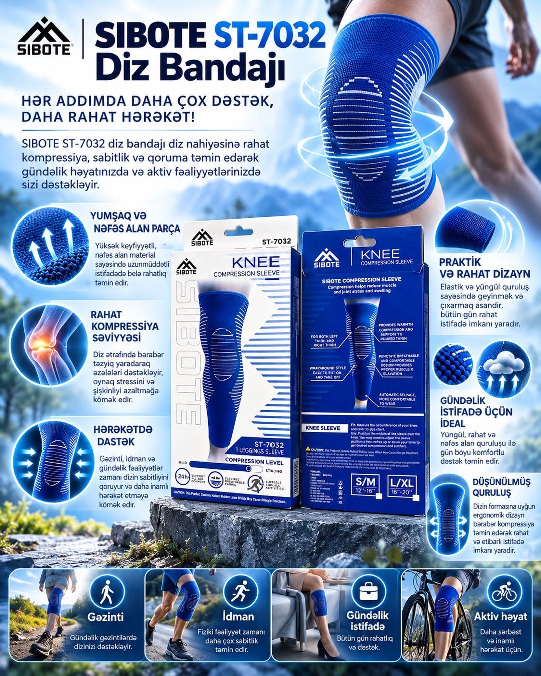 Diz qoruyucusu, qoruyucu dizlik, göy, ölçü One size — Mallar, Bakı (3)