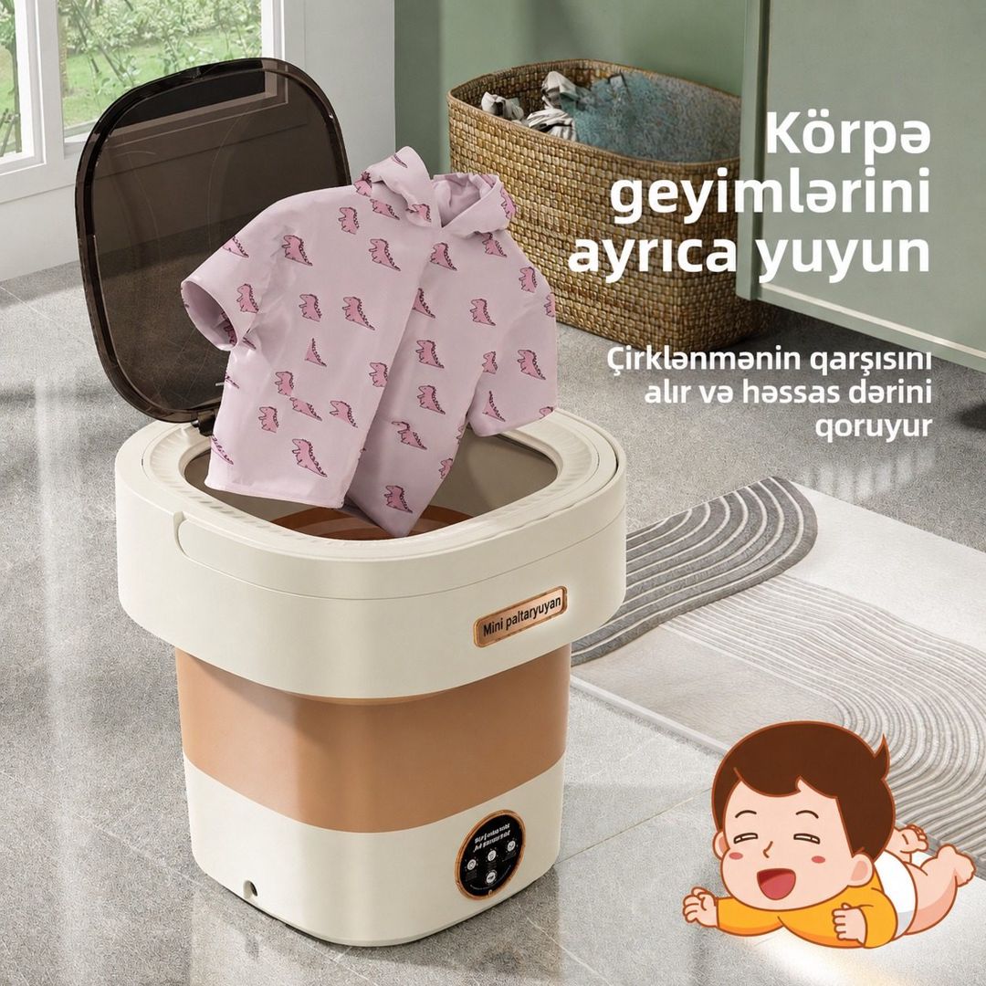 Mini qatlanan paltaryuyan (kod: qrh53128-38) — Ev texnikası, Bakı (4)