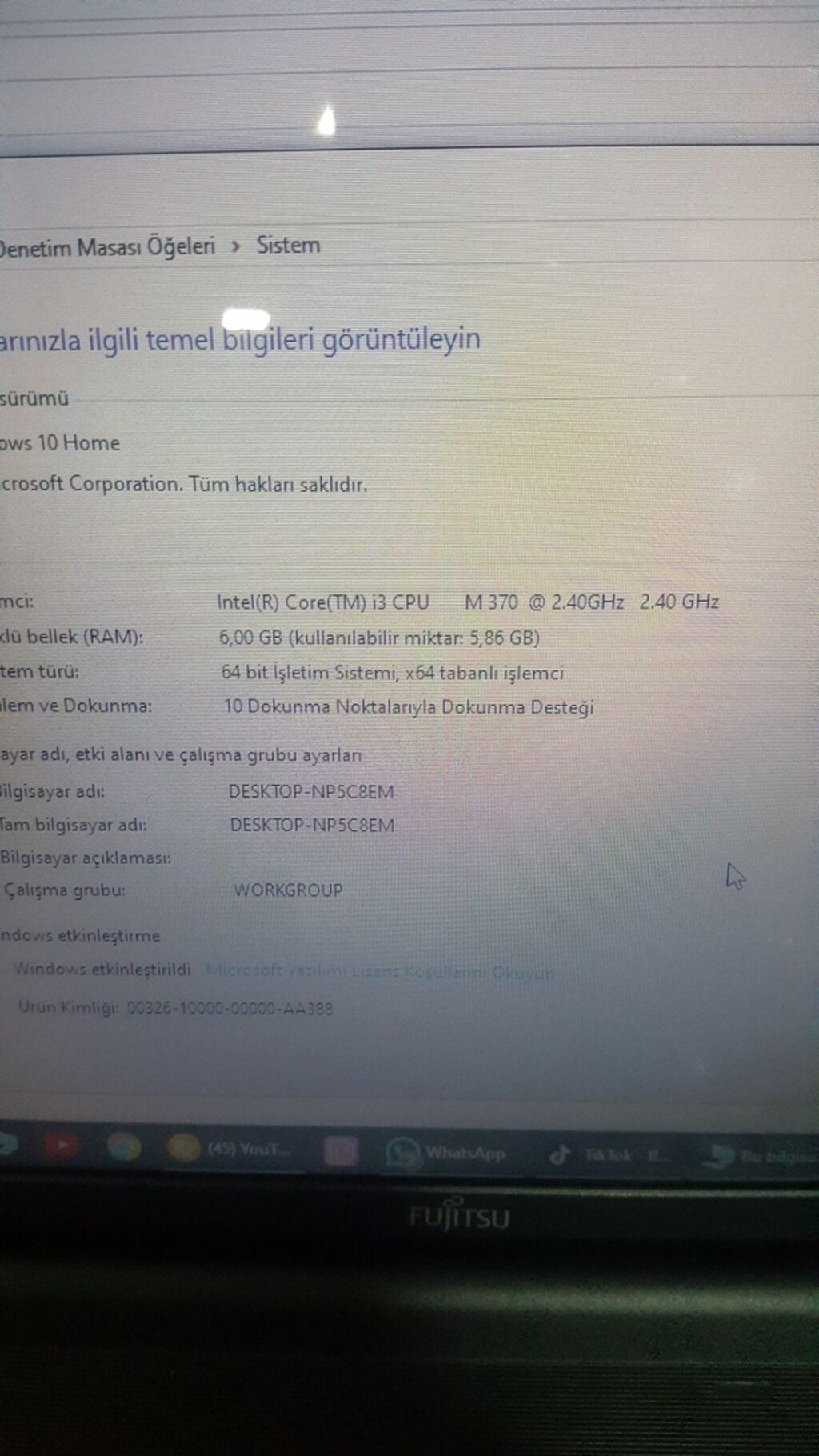 Fujitsu noutbuk problemler Zaryatka saxlamır ekranda bir iki ağ rəngdə — Digər notbuklar, Bakı (2)
