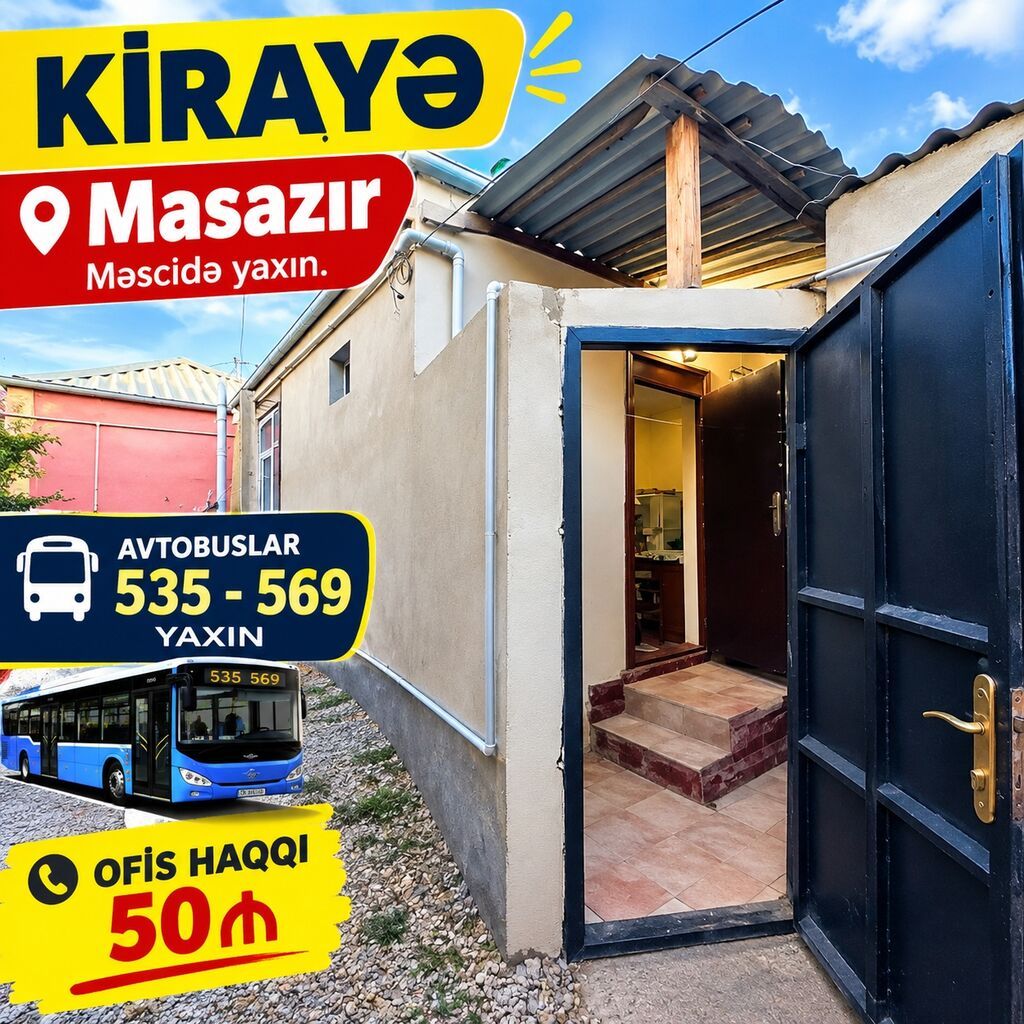 Ofisin Xidmet haqqı 50₼. Masazırda 535 Yolunda Mesçide yaxın yerde — Ev, villa, Masazır