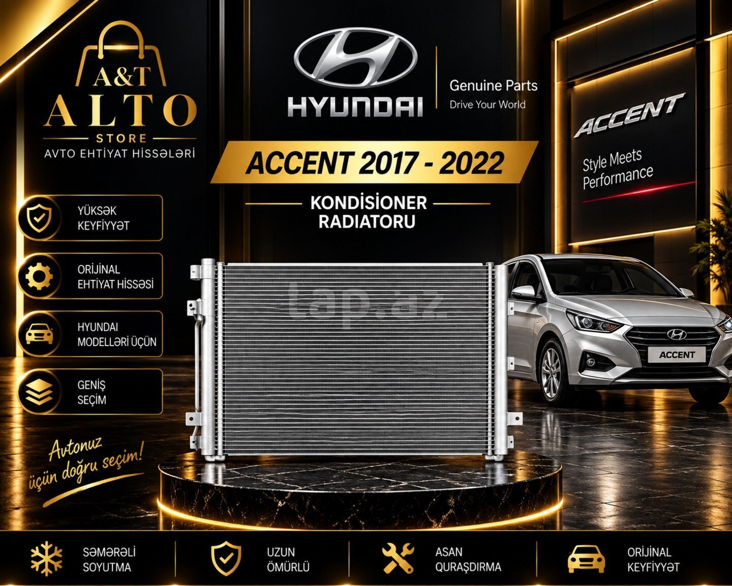 Kondisioner radiatoru Hyundai Accent 2017-2022 — Bakı
