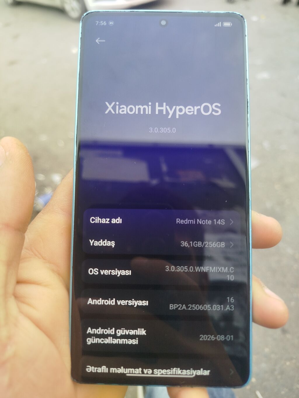 Redmi Note 14S, 256 GB, rəng - Göy, Zəmanət, Sensor, Barmaq izi — Xiaomi, Mehdiabad (3)