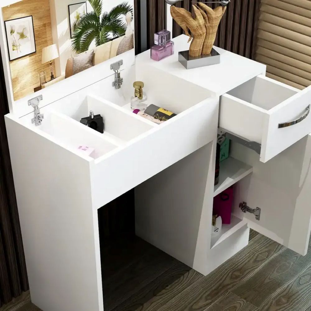 Makiyaj masası SO046, ağ, laminat, 74.2x37.6 sm — Mallar, Bakı (2)