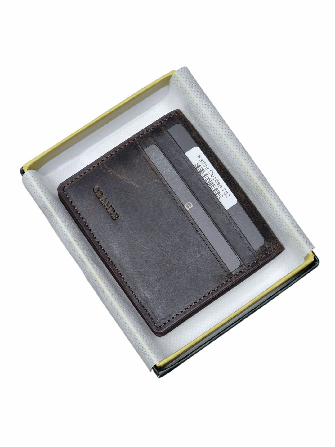 Kredit kartları qabı təbii dəri, unisex, qəhvəyi - Grande_762_G2-Taba — Mallar, Bakı (2)