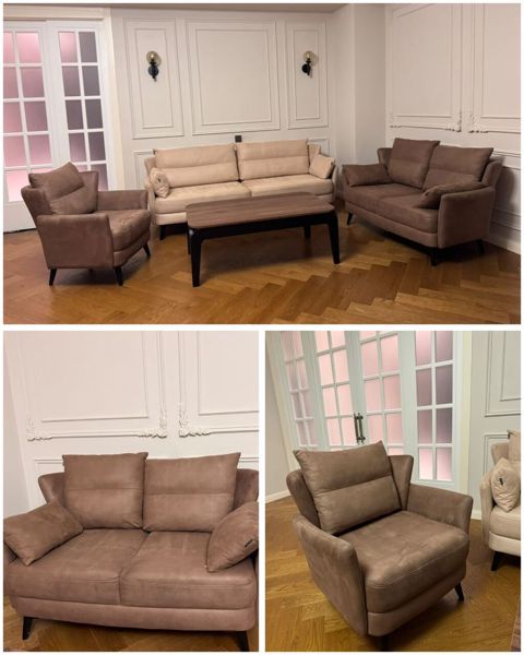 Saloğlu divan kreslo dəsti satılır 800₼.1 ilindir,baha alınıb.Ünvan — Mehdiabad