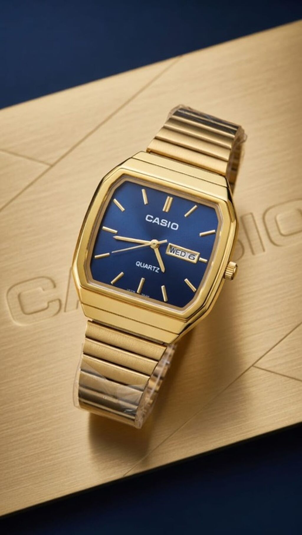 Casio kvars qol saatı – klassik retro dizaynlı, qızılı tonlarda metal — Qol saatları, Digah (3)