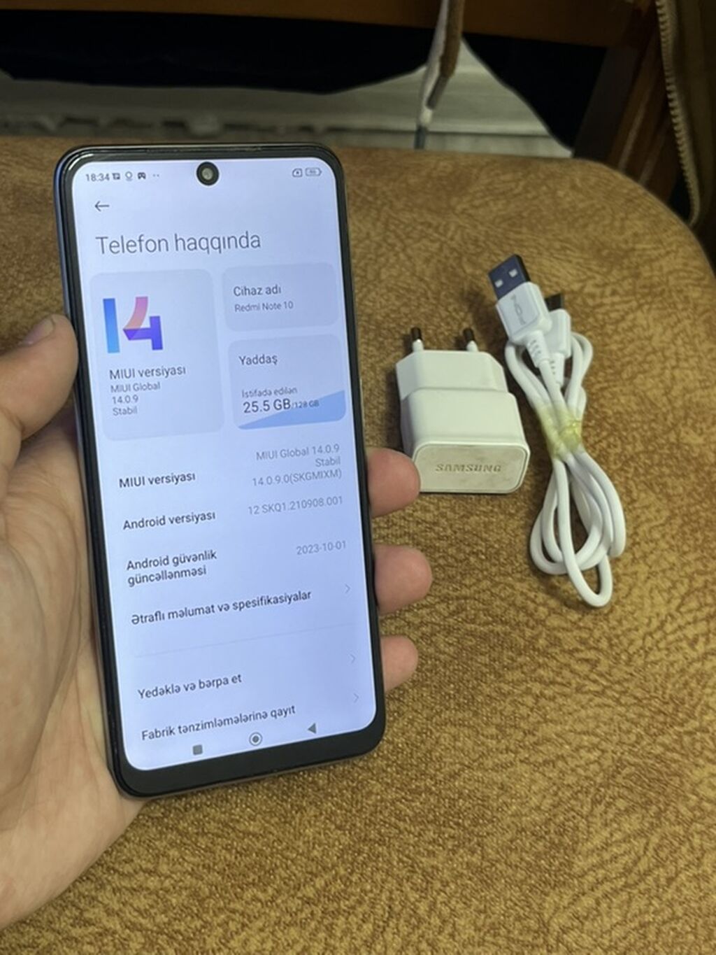 Redmi Note 10, 128 GB, rəng - Ağ, Barmaq izi, İki sim kartlı, Face ID — Xiaomi, Bakı (2)