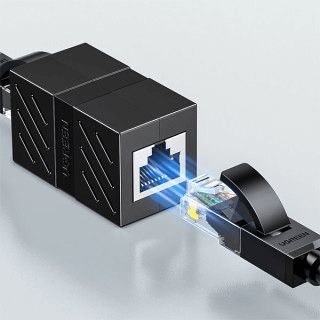 Ugreen RJ45 Bağlayıcı Ethernet Genişləndiricisi - 20390 Ugreen RJ45 Network Keystone Jack Inline Coupler Female to Female 1pcs (Black) — SFP modulları və transceiverlər, Bakı (2)