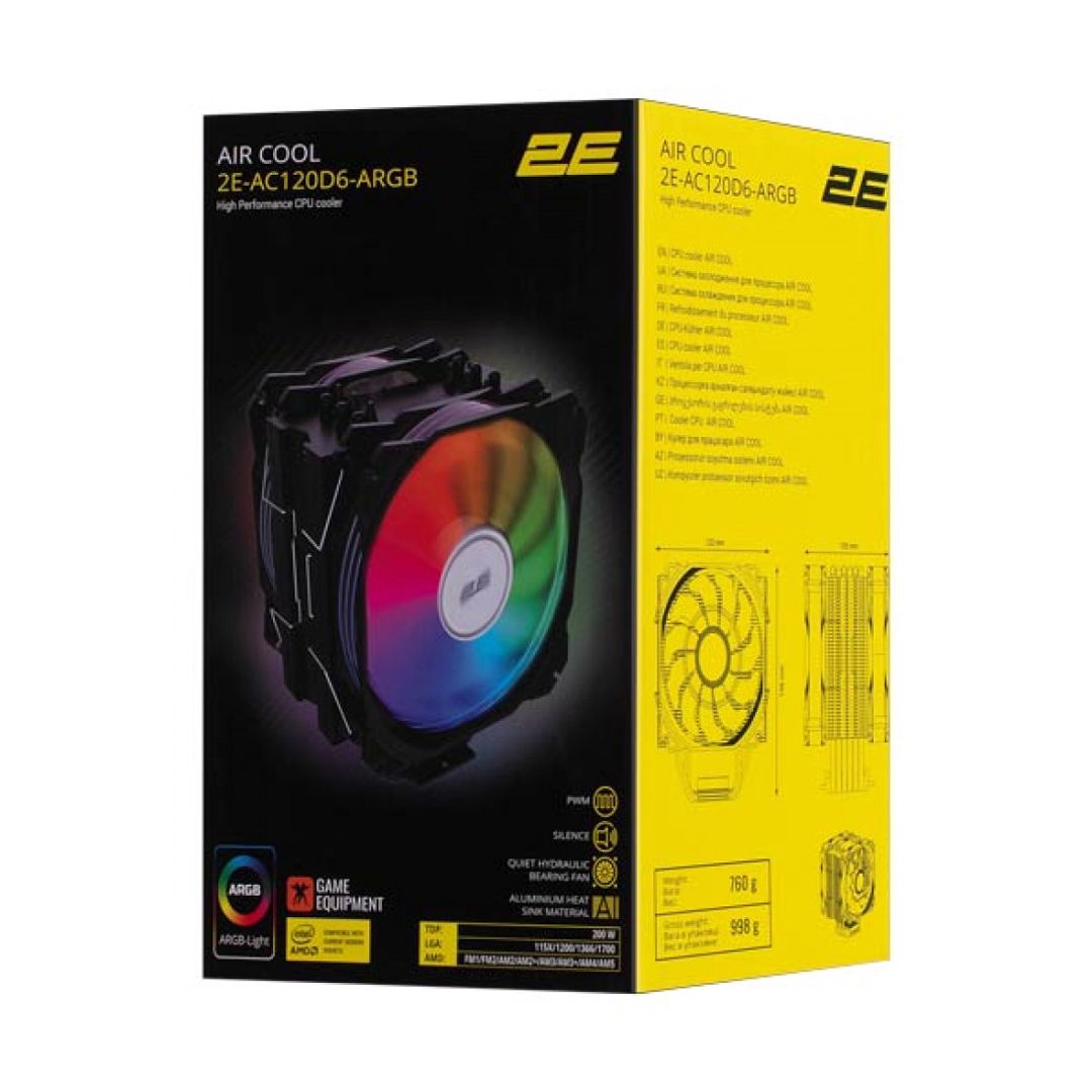 2E Gaming Air Cool ACF1206-ARGB 2E-AC120D6-ARGB — Soyutucular və soyutma sistemləri, Bakı