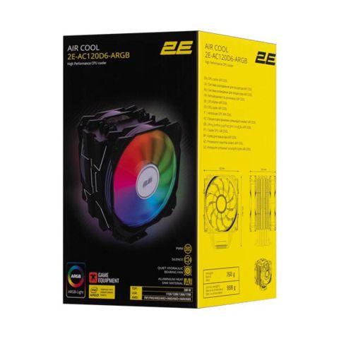 2E Gaming Air Cool ACF1206-ARGB 2E-AC120D6-ARGB — HyperTitan — Кулеры и системы охлаждения