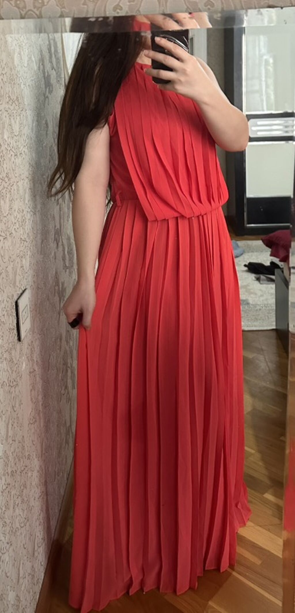 Qırmızı pliseli maxi don Ölçü 38 — Axşam paltarları, Bakı
