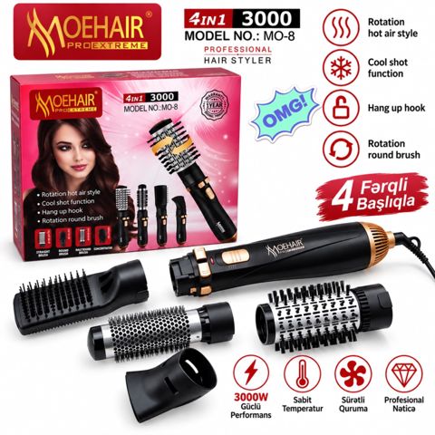 Moehair 5 başlıqlı daraqlı saç feni (kod: evr53004-40) — Bakı