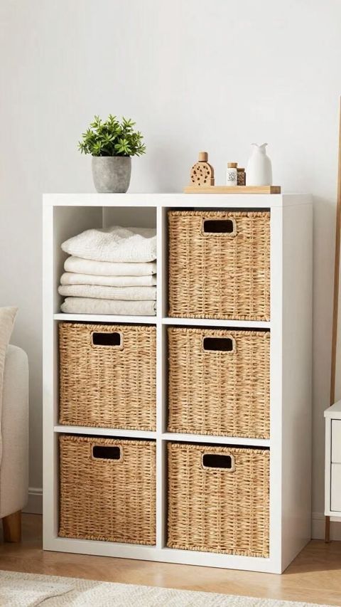Kvadrat Həsir Saxlama Səbəti (kod: qrh02111-22) — GLOBEX — Storage solutions