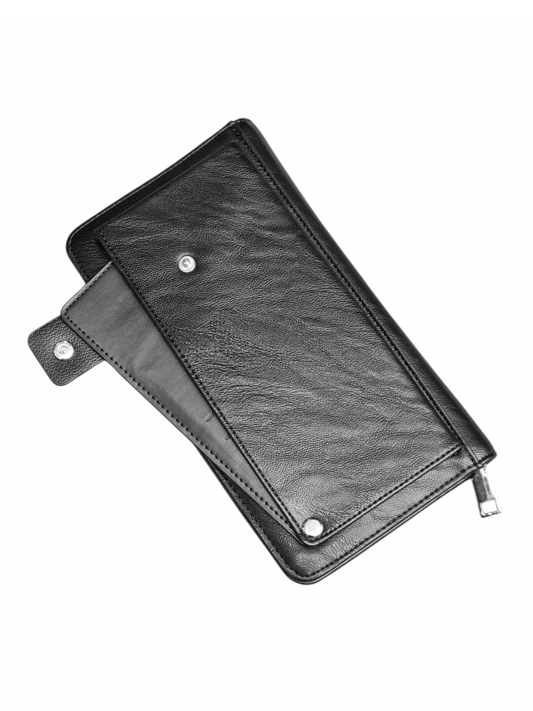 Uniseks poliuretan klatç, qara, 21.5x11 sm, 13 plastik kart bölməsi, Çin istehsalı - Boxiden_A251_Black — Mallar, Bakı (3)