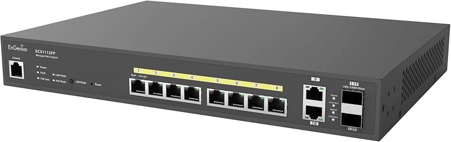 Engenius Cloud Management Switch with 8 GE PoE + 2 GE + 2 GE SFP,IEEE802.3at/af, 130w PoE power budget ECS1112FP — Kommutatorlar və marşrutlayıcılar, Bakı (2)