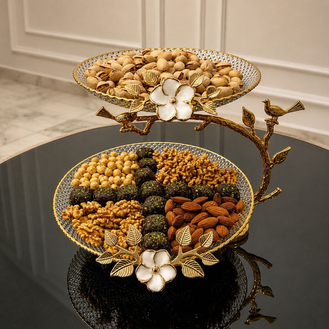 Çərəzlər üçün etajer Crystal Gallery, 20 sm, 1000 ml, şüşə — Mallar, Bakı