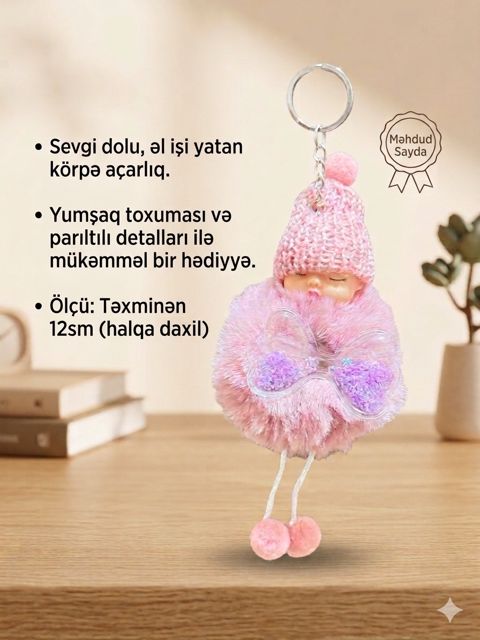 Açar üçün brelok, pambıq, bənövşəyi — Bakı