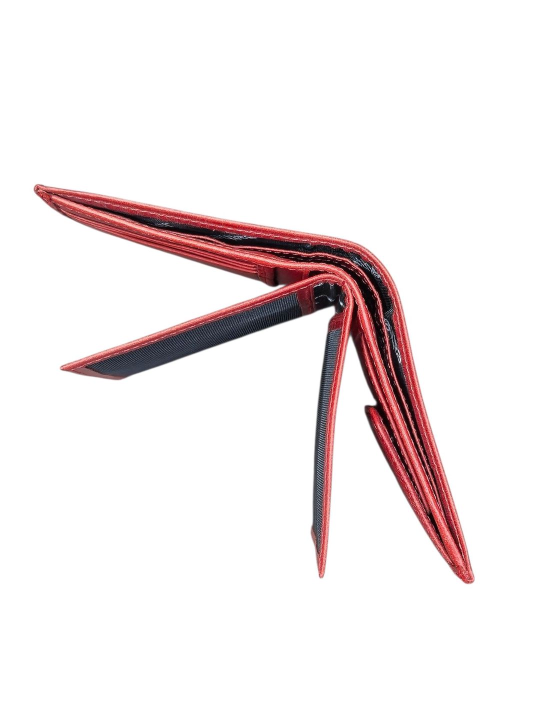 Unisex təbii dəridən pulqabı, 13 kart bölməsi, 11.5x9 sm, qırmızı, Türkiyə istehsalı - TheBest_LeatherMenWallet_Red — Mallar, Bakı (2)
