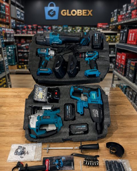 6-lı Professional Alət Dəsti. Laqonda, drel, bolt açan, projektor, perforator, lobzik — Bakı