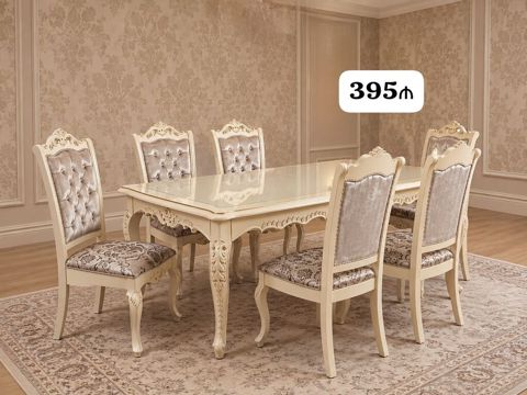 Qonaq otağı üçün, İşlənmiş, Kvadrat masa, 6 stul — Bakı