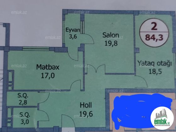 Satılır 2 otaqlı 85 m² yeni tikili Metropark — Mənzil (2)