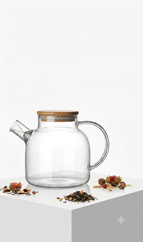 Dəmləmə çaydanı, şəffaf, şüşə, 1500 ml — Bakı