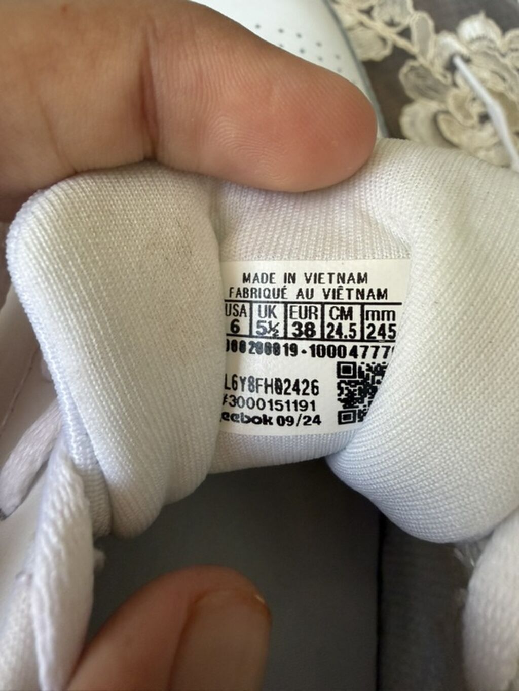 Reebok, Ölçü: 38, rəng - Ağ, Yeni — Krosovka, Bakı (2)