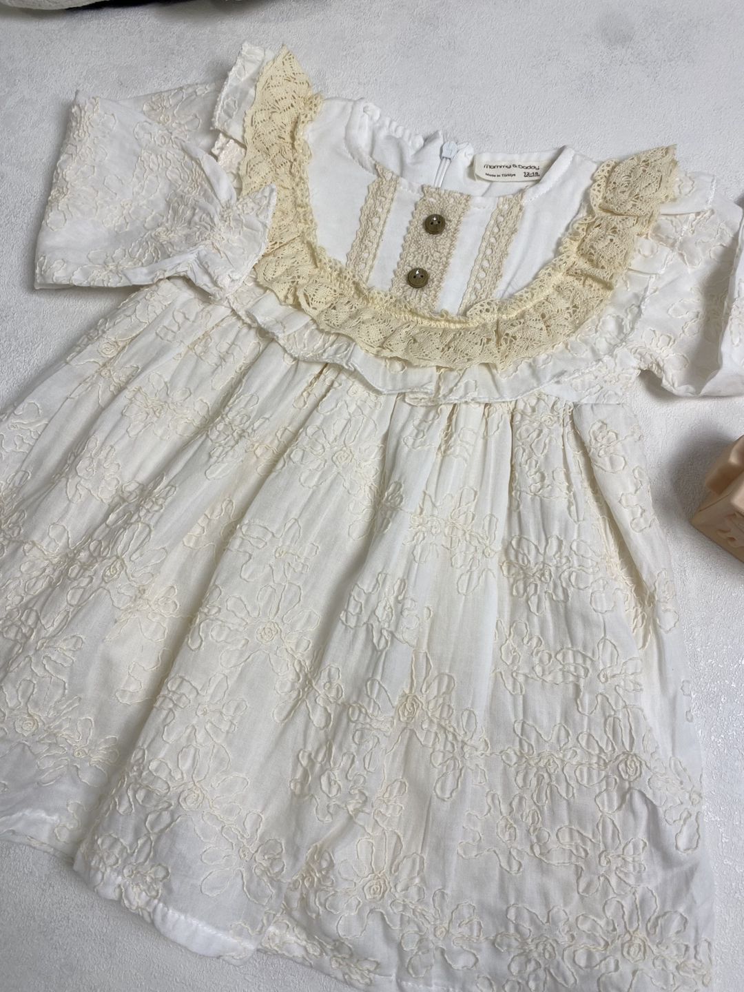 Qızlar üçün ziyafət donu 2794017, ağ, pambıq, ölçü 18-24 ay — Mallar, Bakı (2)