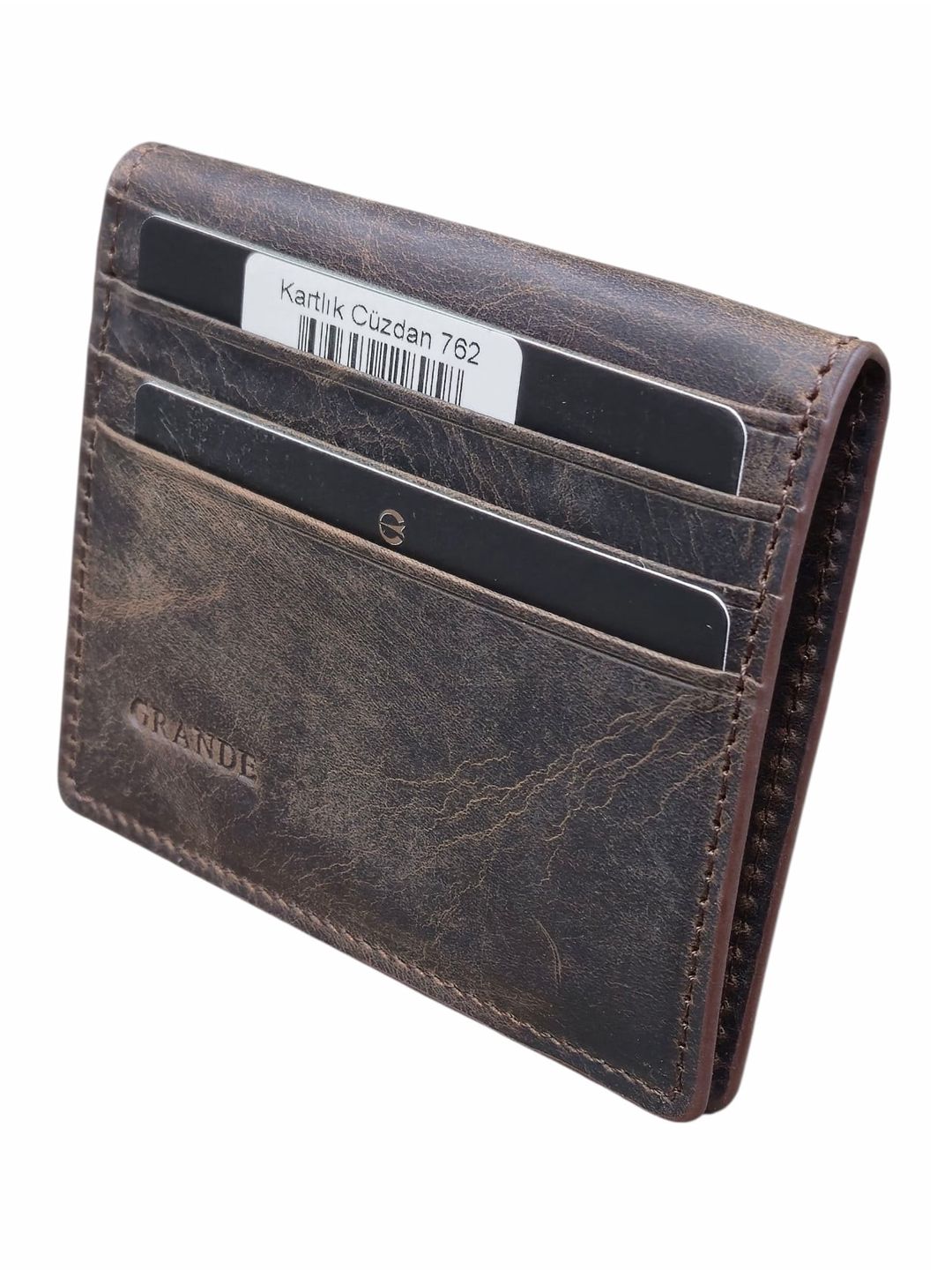 Kredit kartları qabı təbii dəri, unisex, qəhvəyi - Grande_762_G2-Taba — Mallar, Bakı