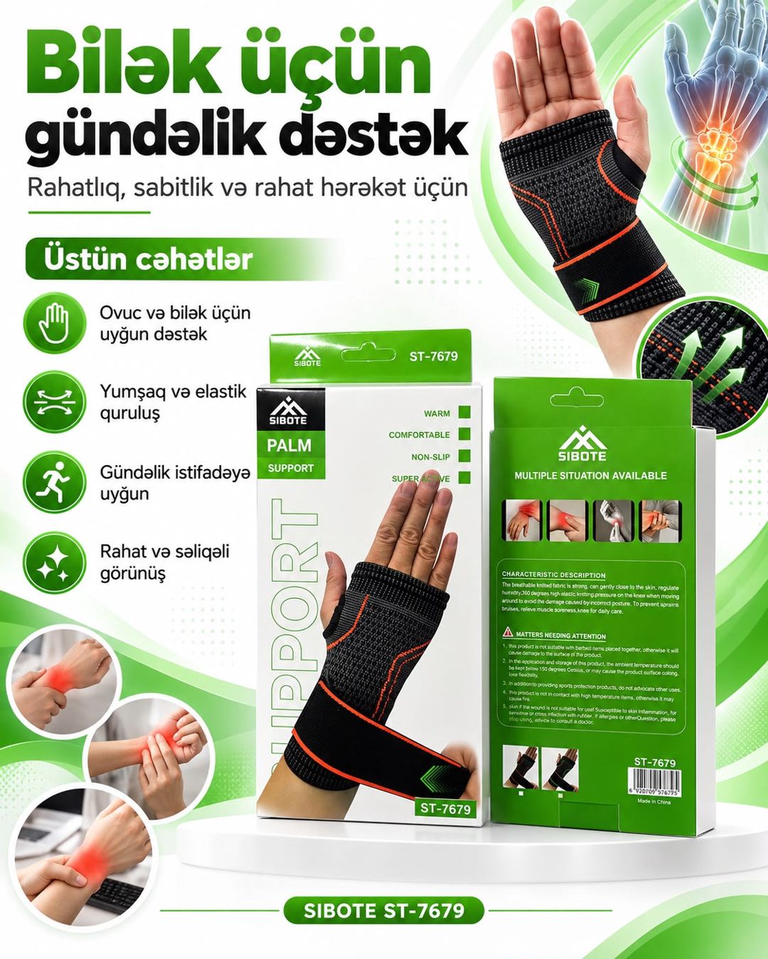 Bilək qoruyucusu universal tənzimlənən parça — Mallar, Bakı