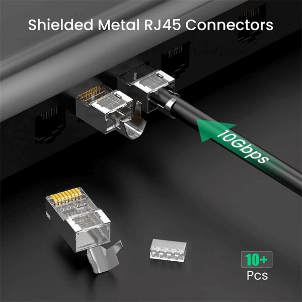RJ45 Modular Plug - 70316 Ugreen NW123 10 Gbps cat6 / cat7 Shielded Connector 10PCs/bag — SFP modulları və transceiverlər, Bakı (2)