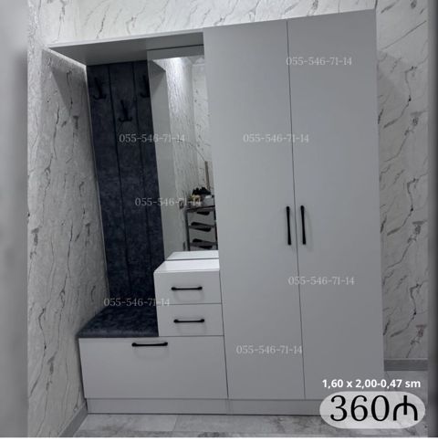 Dəhliz üçün çoxfunksiyalı mebel dəsti Ölçü: 1,60 x 2,00 x 0,47 m — Bakı