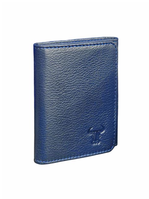 Pulqabı uniseks Toro Nero, təbii dəri, 10x8 sm, göy — Bakı