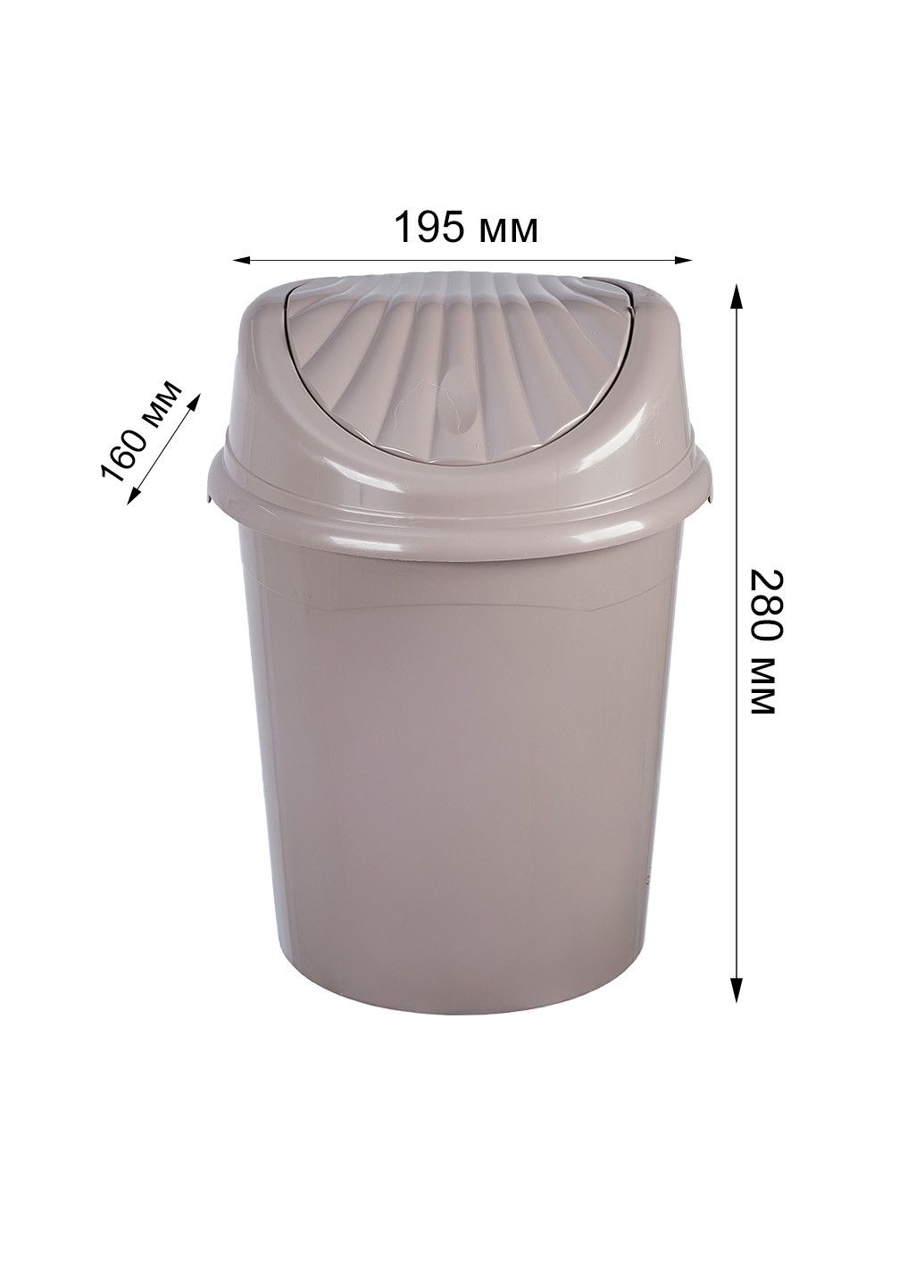 Zibil qabı StarsPlast, plastik, qəhvəyi, 280x195x160 mm, 4 L — Mallar, Bakı (2)