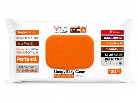 Təmizləyici nəm salfetlər Sleepy Easy Clean, 100 əd — Bakı