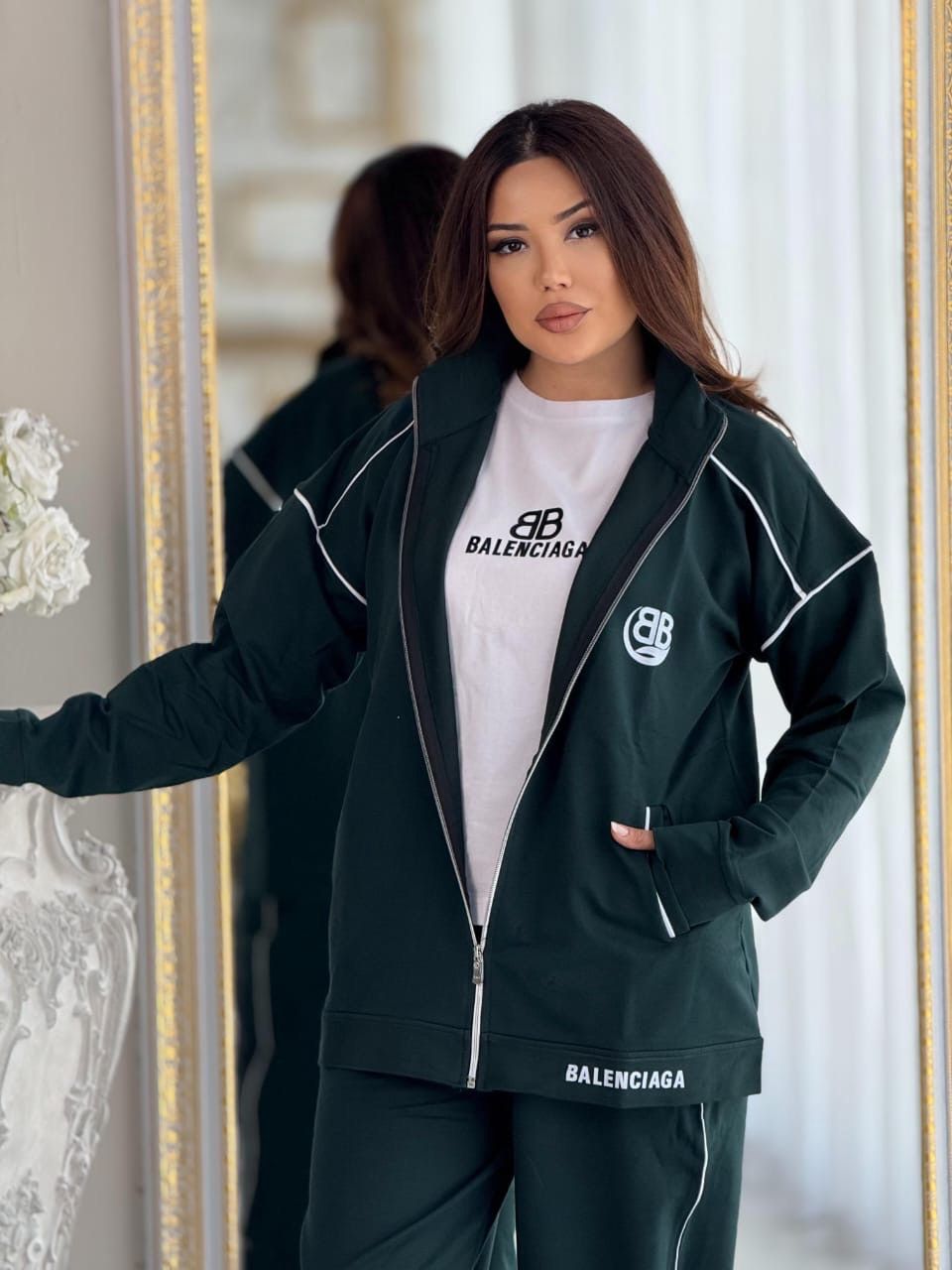 Şalvarlı dəst, tünd yaşıl, ipək, ölçü 4XL — Mallar, Bakı (2)