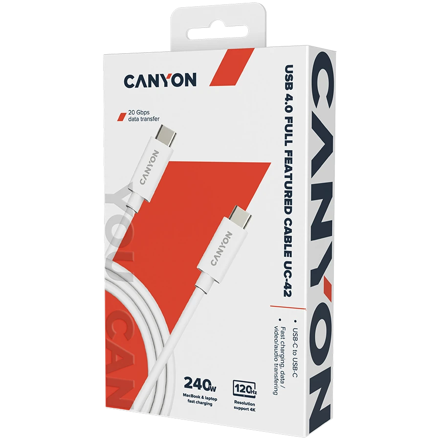 Kabel canyon usb-c/usb-c, 2m, Ağ — Smartfon aksesuarları, Bakı (2)