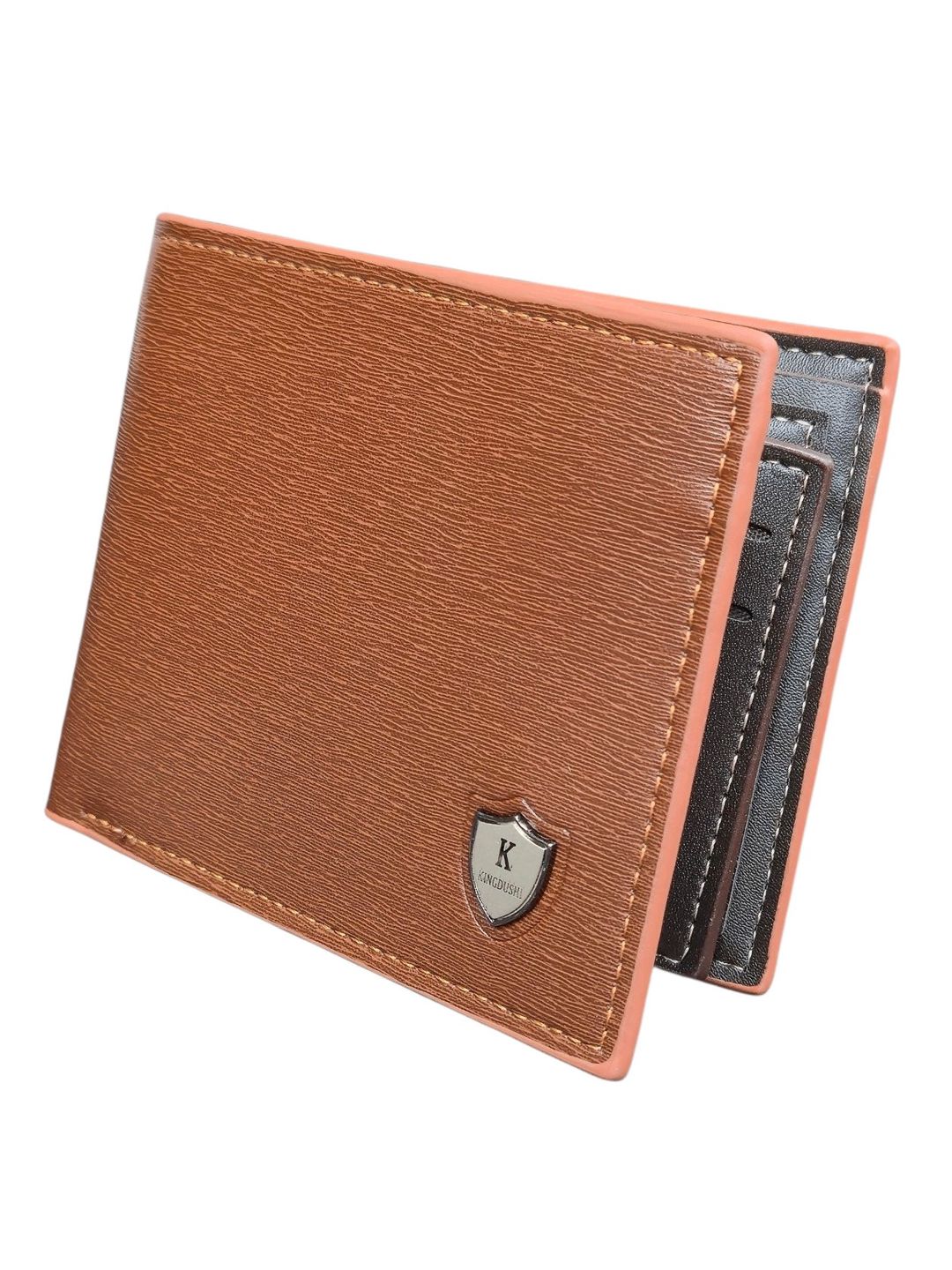 Kişilər üçün pulqabı, poliuretan, 11.5×9.5 sm, 6 kart bölməsi, açıq qəhvəyi, Çin istehsalı - TheBest_D359_Tan — Mallar, Bakı
