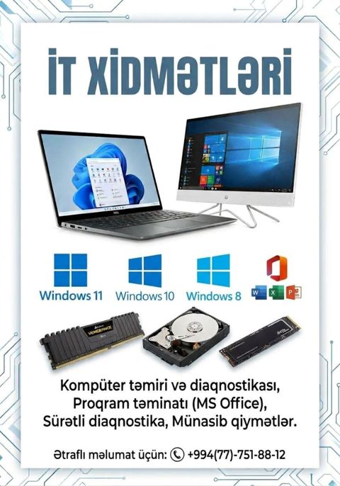 Peşəkar IT və Kompüter Xidmətləri Kompüterinizin təmiri — Bakı