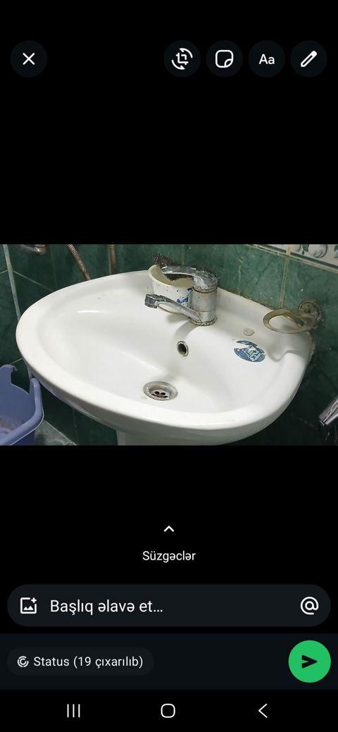 Hamam üçün ayaqlı keramika əl-üz yuma lavabosu - Material — Bakı
