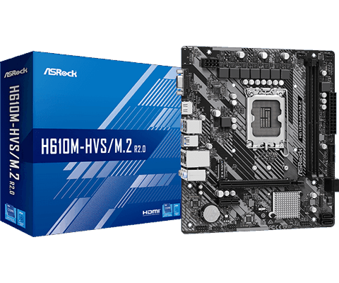 AsRock, H610M-HVS/M.2 R2.0, LGA 1700, DDR4, 64gb, 3200mhz, Micro ATX, 0, 1, 0, 1, 4, 8pin 90-MXBJJ0-A0UAYZ — Bakı