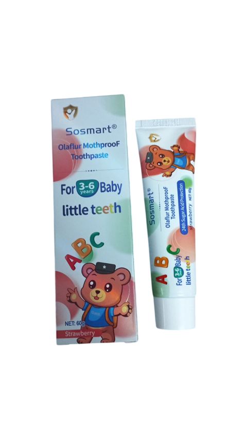Uşaqlar üçün diş məcunu Sosmart Little Teeth, çiyələk, 60 q — Bakı