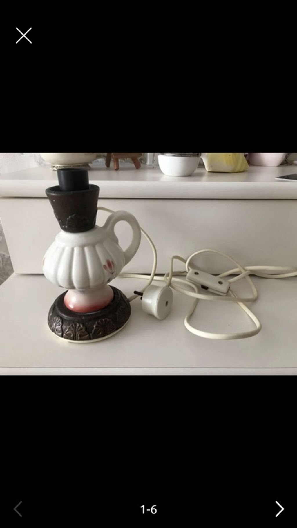Keramik masa lampası (elektriklə). Klassik neft çırağı formasında — Döşəmə və stol lambaları, Bakı