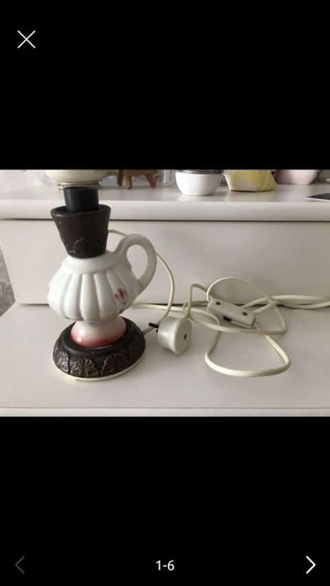 Keramik masa lampası (elektriklə). Klassik neft çırağı formasında — Bakı