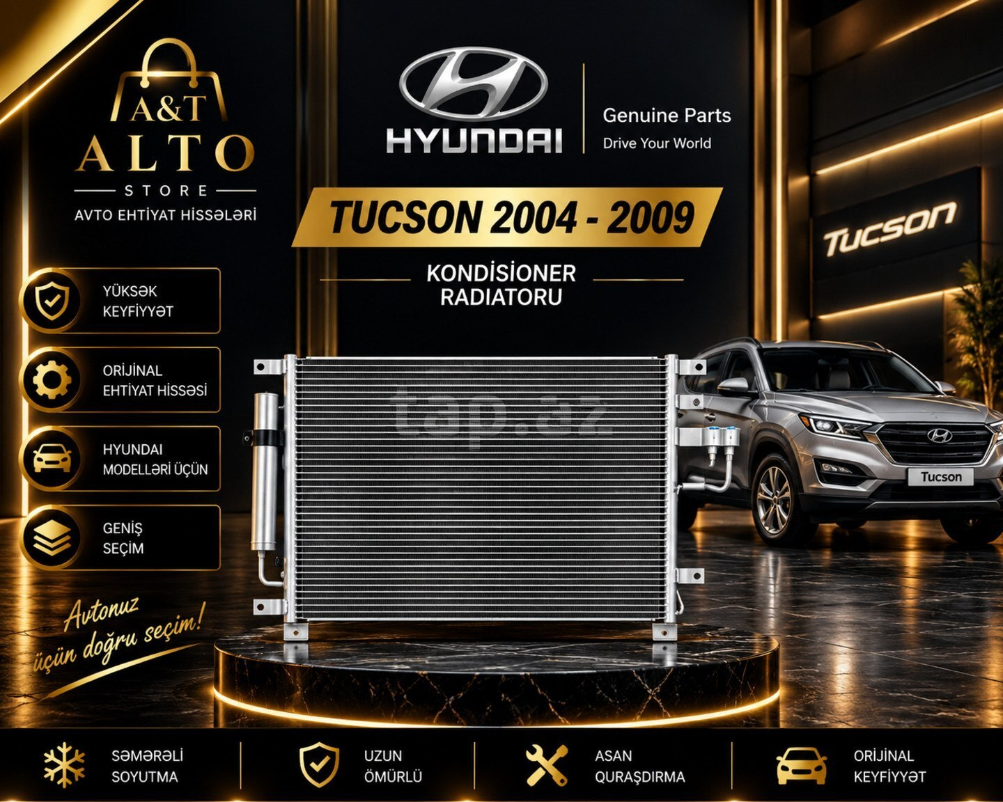 Kondisioner radiatoru Hyundai Tucson 2004-2009 — Bakı